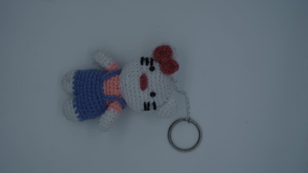 White Teddy Keychain