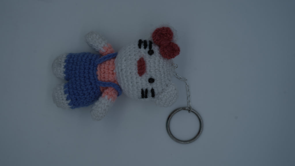 White Teddy Keychain