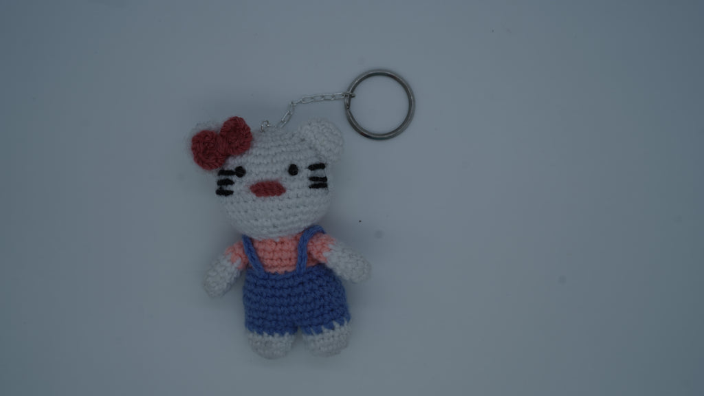 White Teddy Keychain
