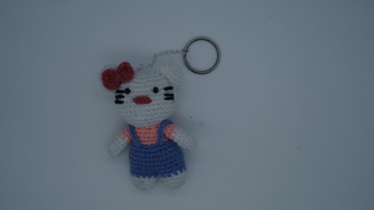 White Teddy Keychain