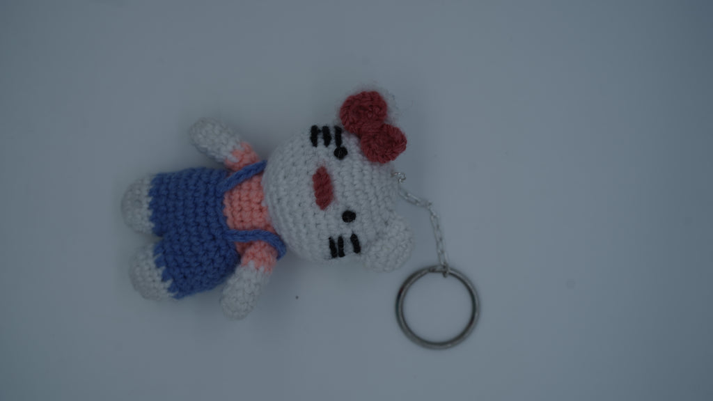 White Teddy Keychain