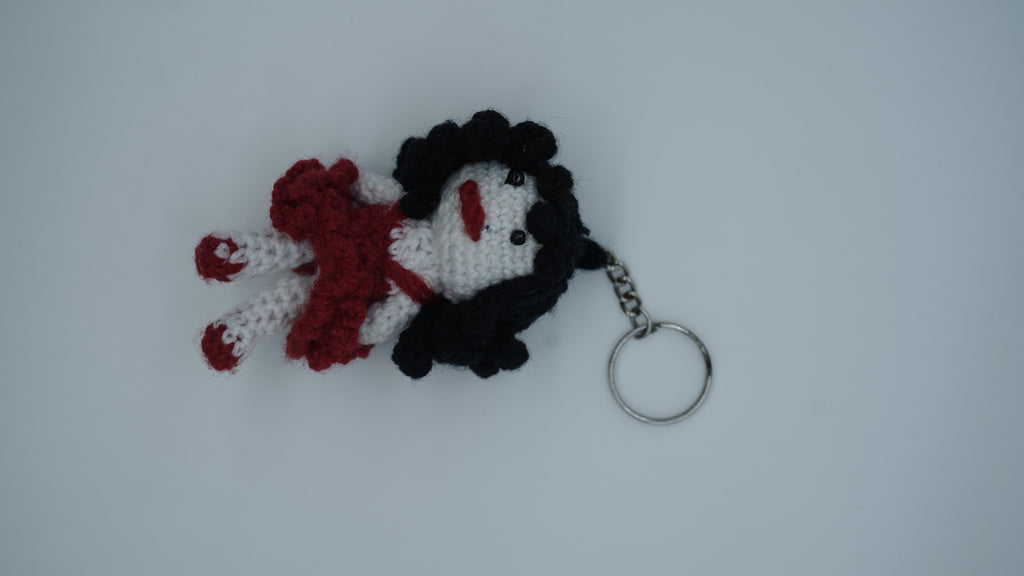 Cute doll crochet keychain