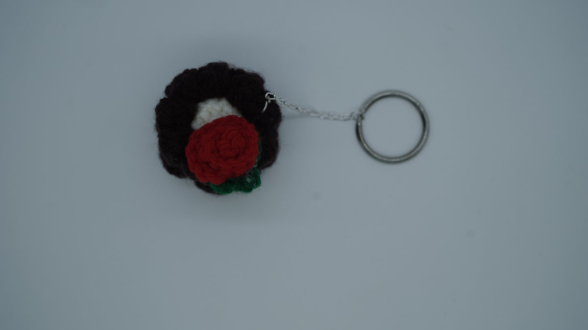 Cocoa Blossom Yarn Keychain