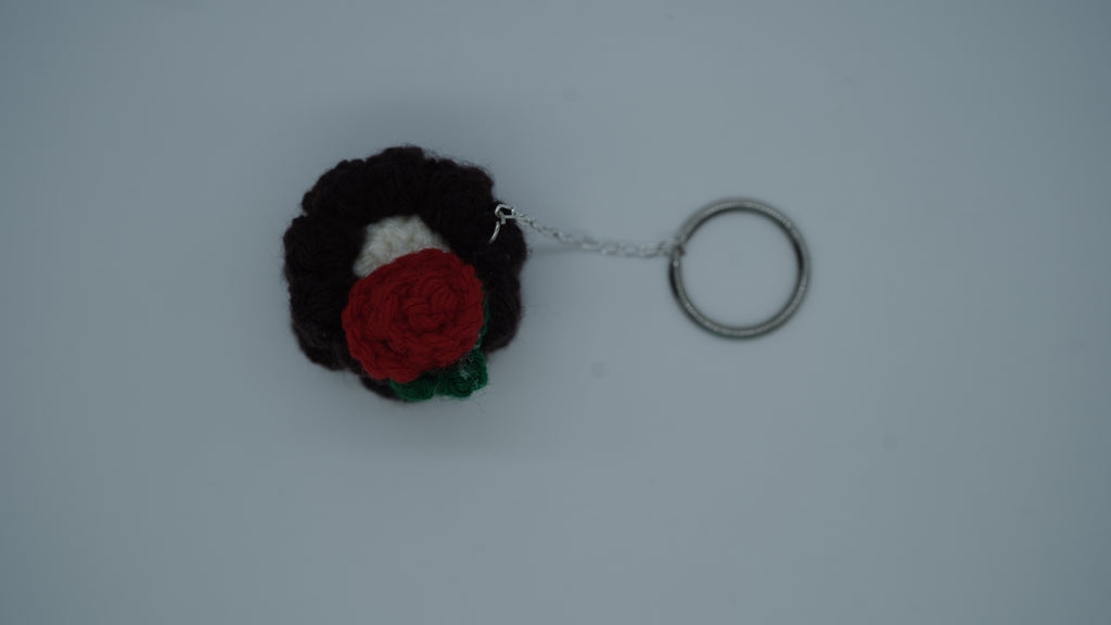 Cocoa Blossom Yarn Keychain