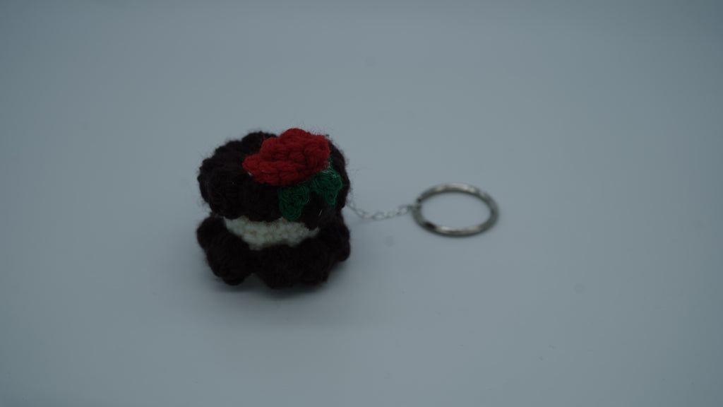 Cocoa Blossom Yarn Keychain