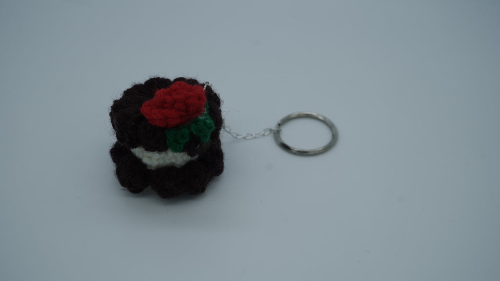 Cocoa Blossom Yarn Keychain