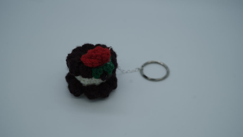 Cocoa Blossom Yarn Keychain