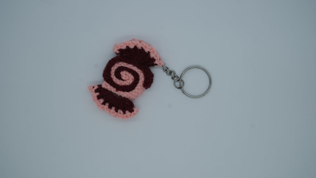 Handmade Crochet Rose Keychain