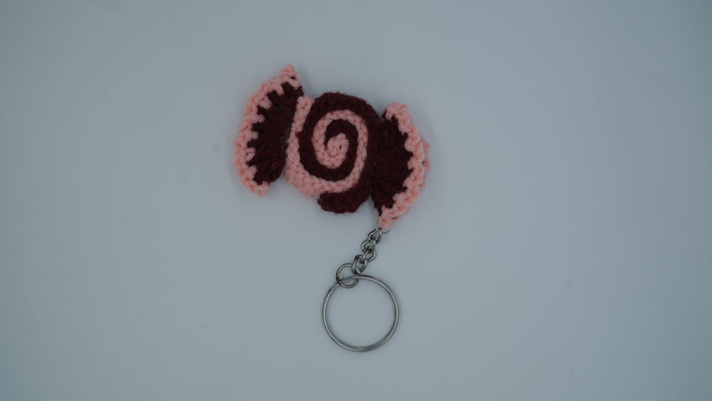 Handmade Crochet Rose Keychain
