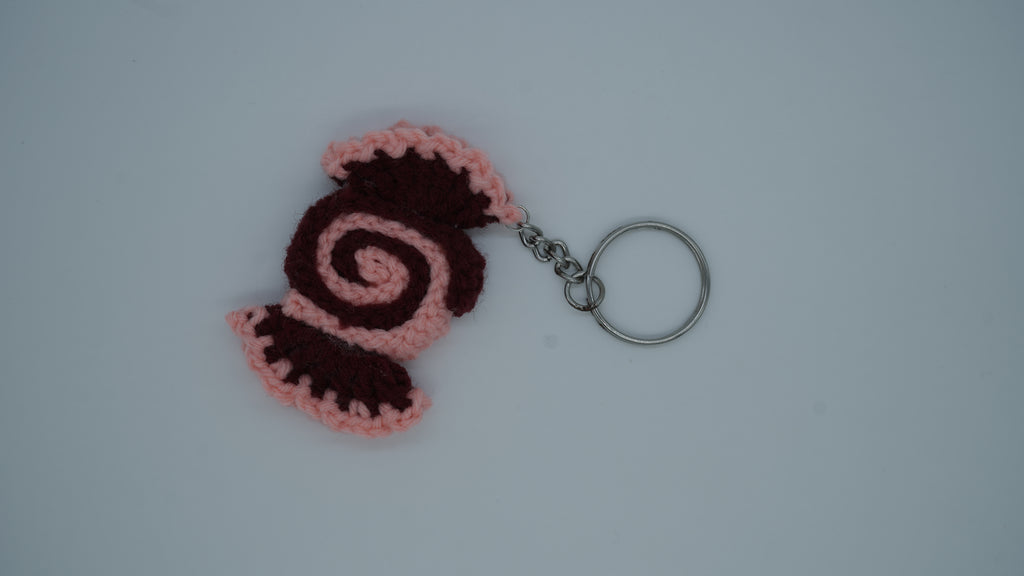 Handmade Crochet Rose Keychain