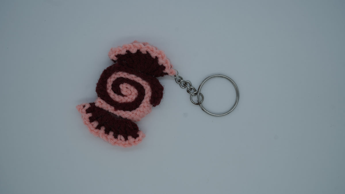 Handmade Crochet Rose Keychain