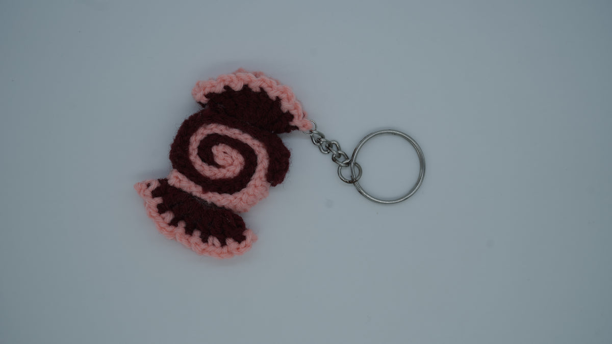 Handmade Crochet Rose Keychain