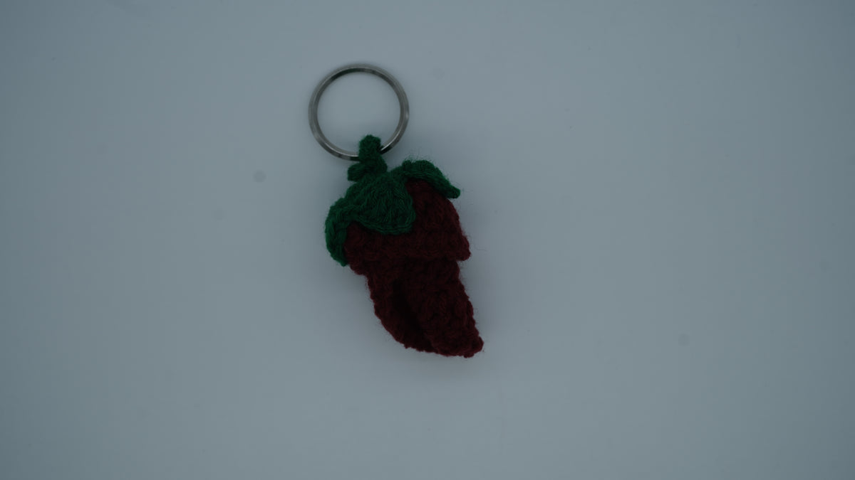 Handmade Crochet chilly Keychain