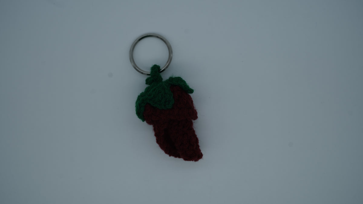 Handmade Crochet chilly Keychain