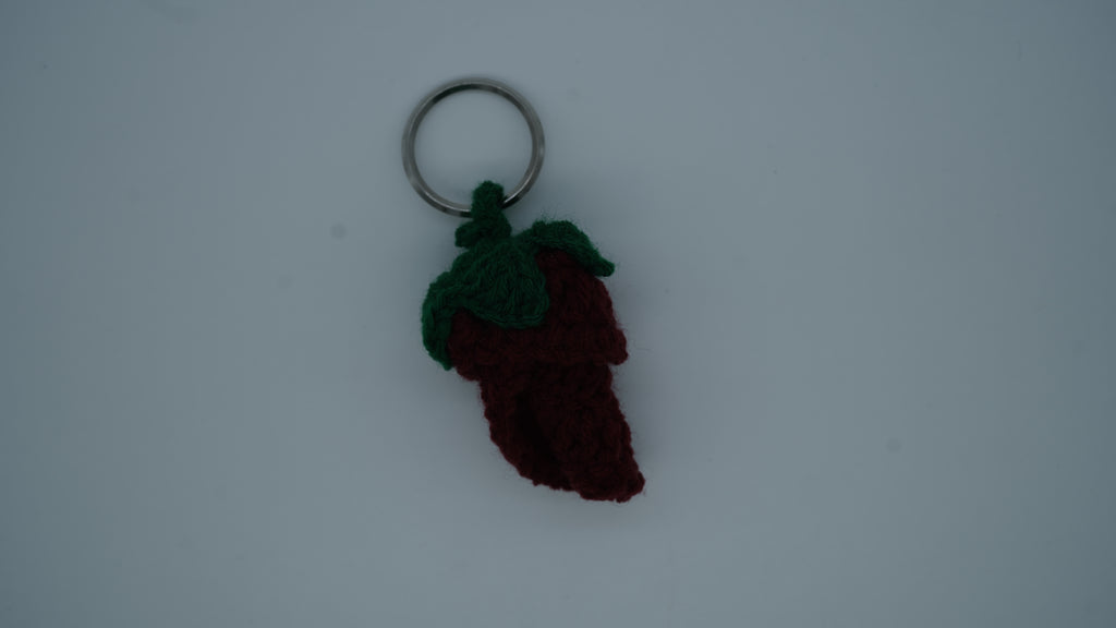 Handmade Crochet chilly Keychain
