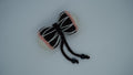 Handmade Crochet Damru Keychain with Decorative Beads
