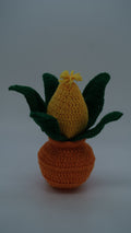 Handmade Crochet Shubh Labh Kalash with Mango Leaves and Coconut