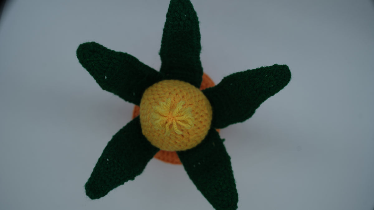 Handmade Crochet Shubh Labh Kalash with Mango Leaves and Coconut