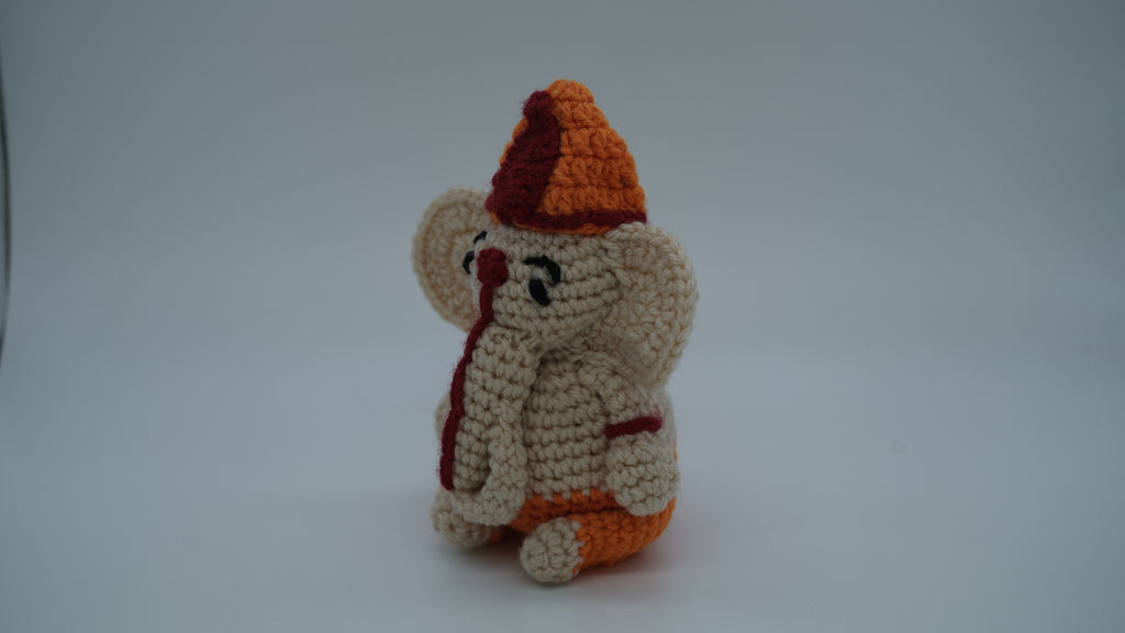 Handmade Crochet Ganesh Ji Idol – Decorative Hindu God Figurine