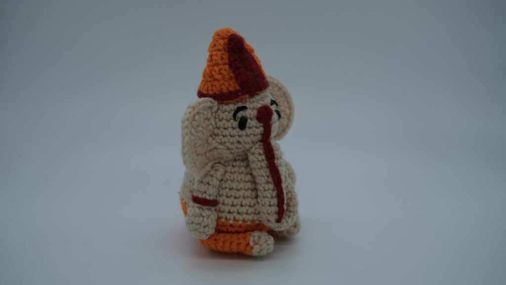 Handmade Crochet Ganesh Ji Idol – Decorative Hindu God Figurine