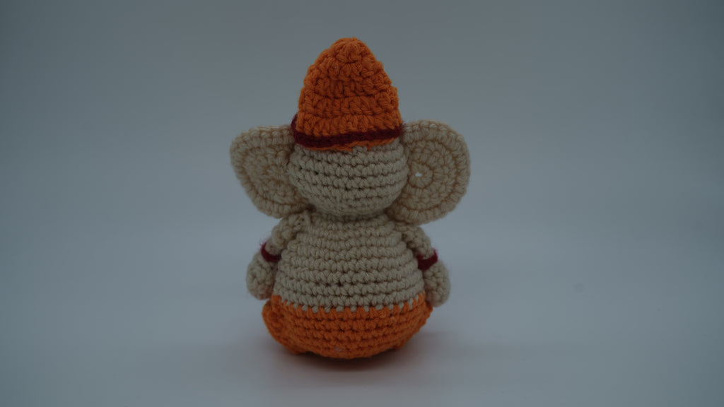 Handmade Crochet Ganesh Ji Idol – Decorative Hindu God Figurine