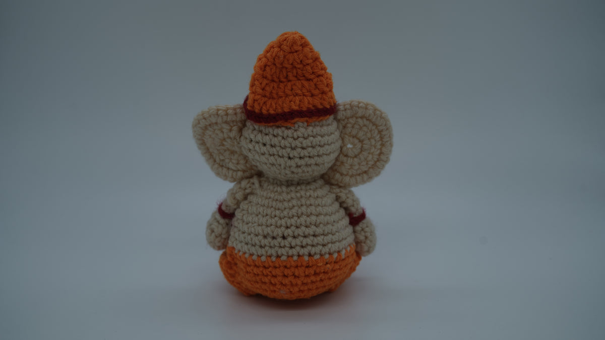 Handmade Crochet Ganesh Ji Idol – Decorative Hindu God Figurine