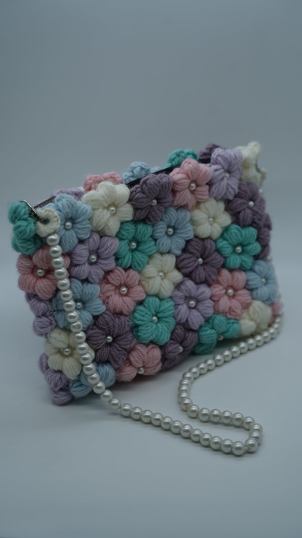 Handmade Crochet Flower Handbag – Floral Embroidered Tote Bag