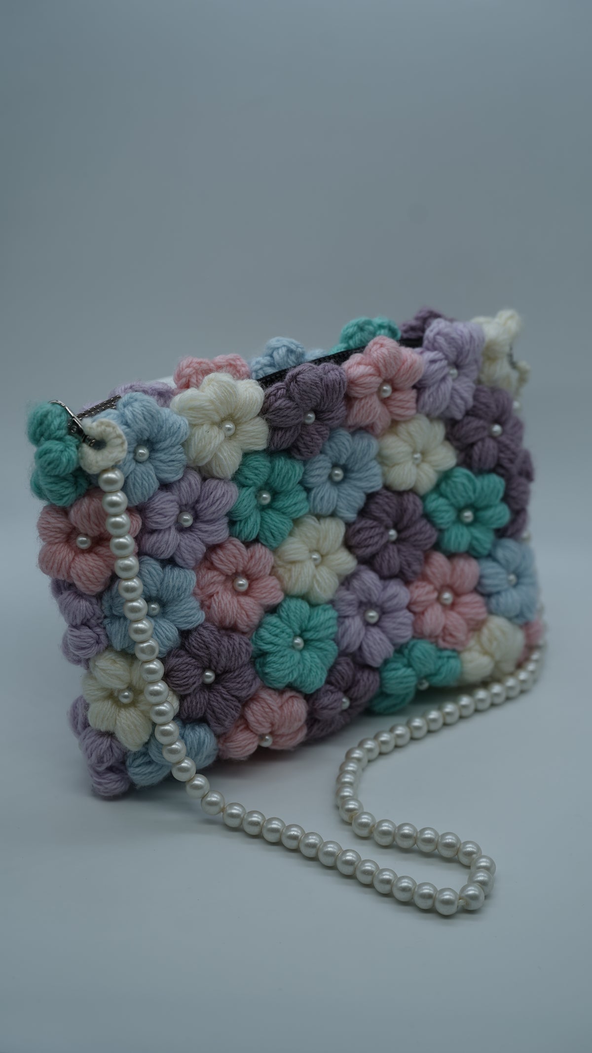 Handmade Crochet Flower Handbag – Floral Embroidered Tote Bag