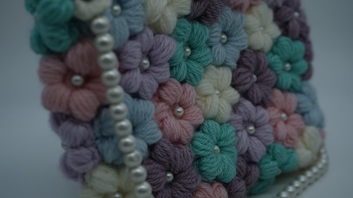 Handmade Crochet Flower Handbag – Floral Embroidered Tote Bag