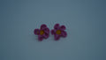 Handmade Pink & Yellow Crochet Flower Stud Earrings