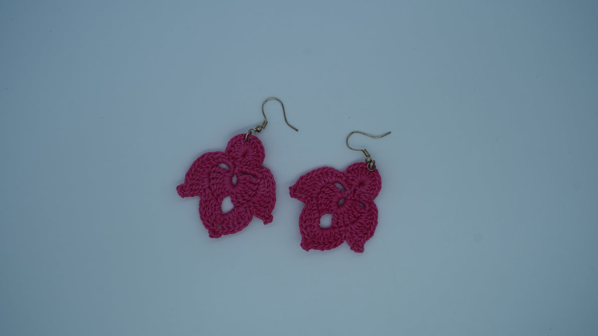 Crochet Blossom Dangle Earrings