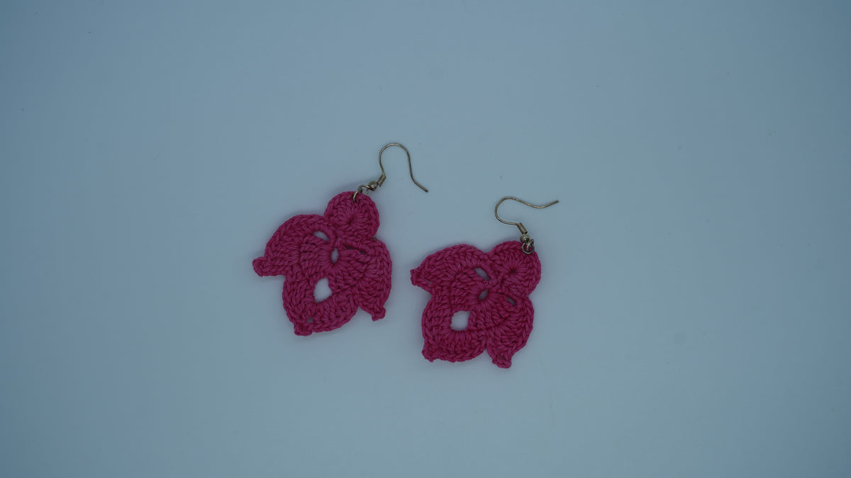 Crochet Blossom Dangle Earrings