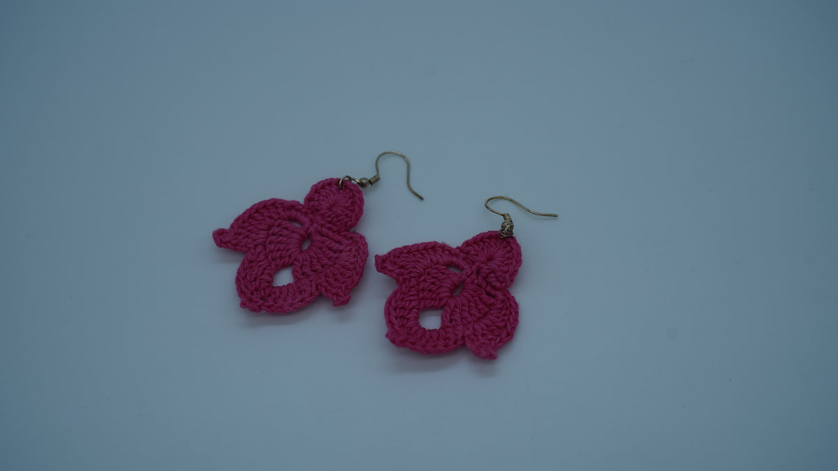 Crochet Blossom Dangle Earrings