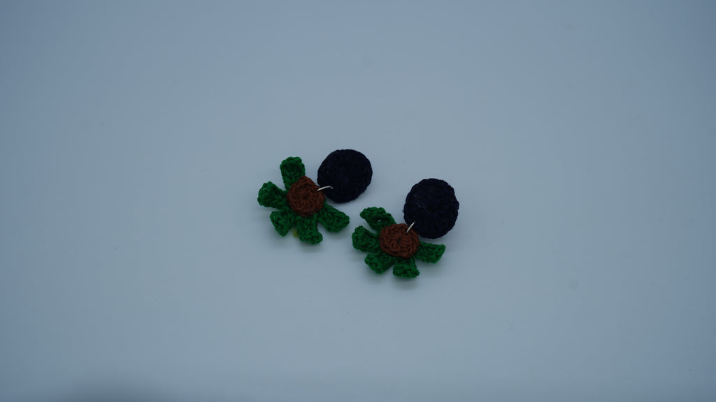 Multicolor Crochet Botanical Earrings