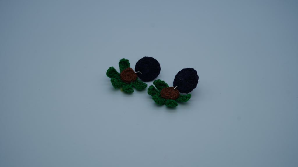 Multicolor Crochet Botanical Earrings