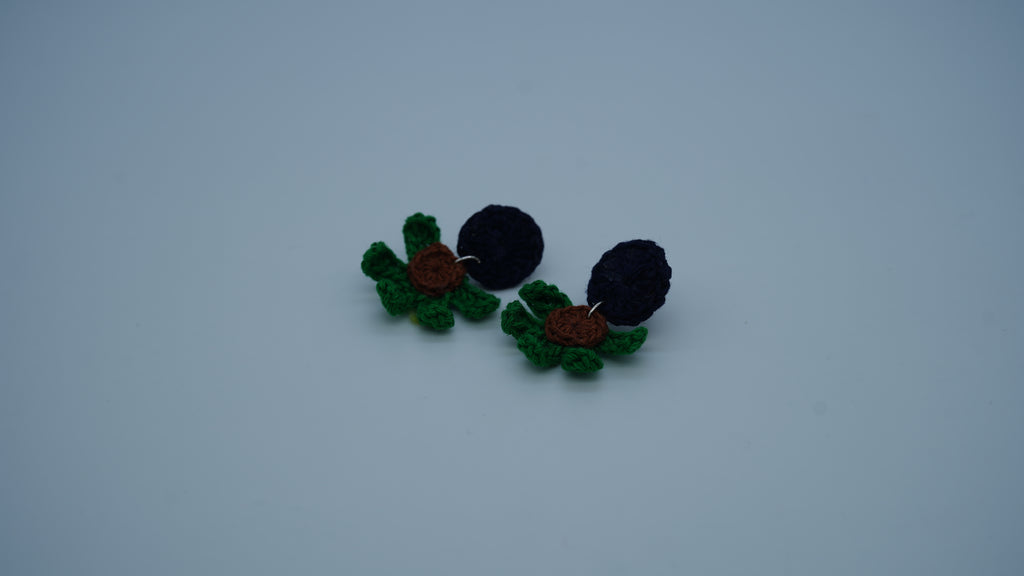 Multicolor Crochet Botanical Earrings